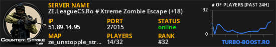 ZE.LeagueCS.Ro # Xtreme Zombie Escape (+18)