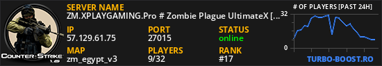 ZM.XPLAYGAMING.Pro # Zombie Plague UltimateX [FDL + VIP 22-12PM + POINTS] ®