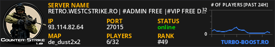 RETRO.WESTCSTRIKE.RO| #ADMIN FREE |#VIP FREE DUPA ORA 22:00 |