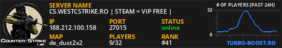 CS.WESTCSTRIKE.RO | STEAM = VIP FREE |